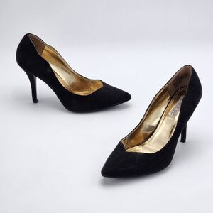 Jennifer Lopez Faux Suede Black Heel Pumps Size 8.5